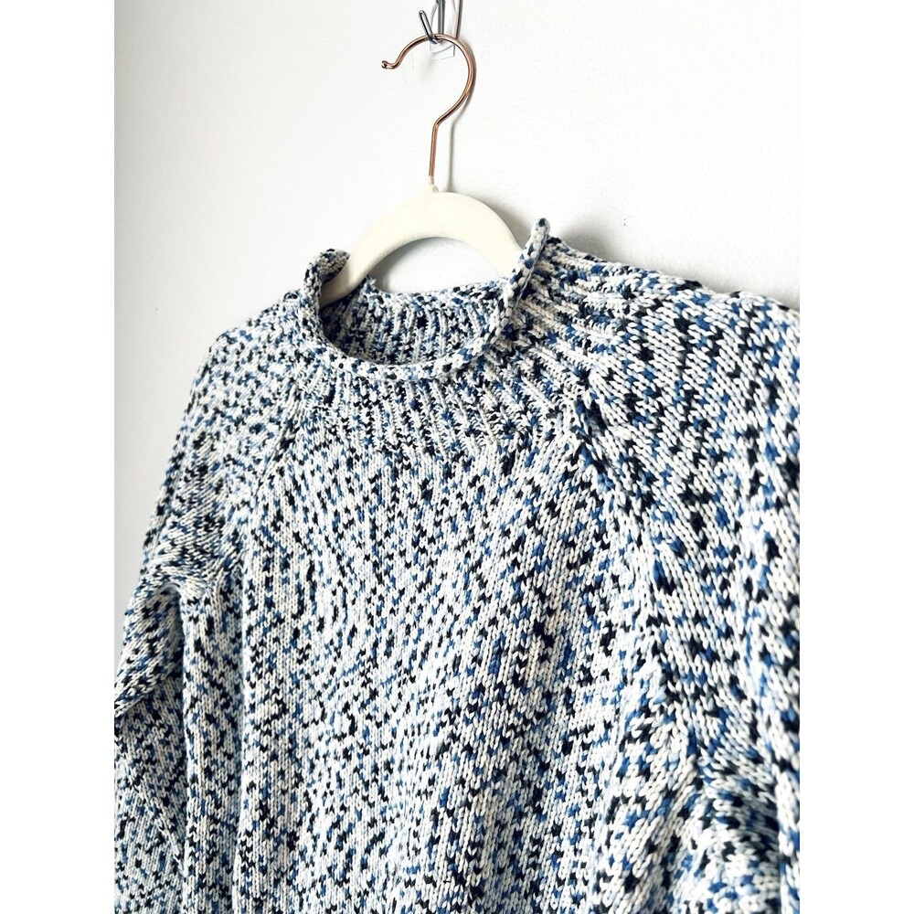 Talbots Sweater XL Petite Roll Mock Neck Pullover Knit Plus Cotton Blend Coastal - Picture 3 of 9